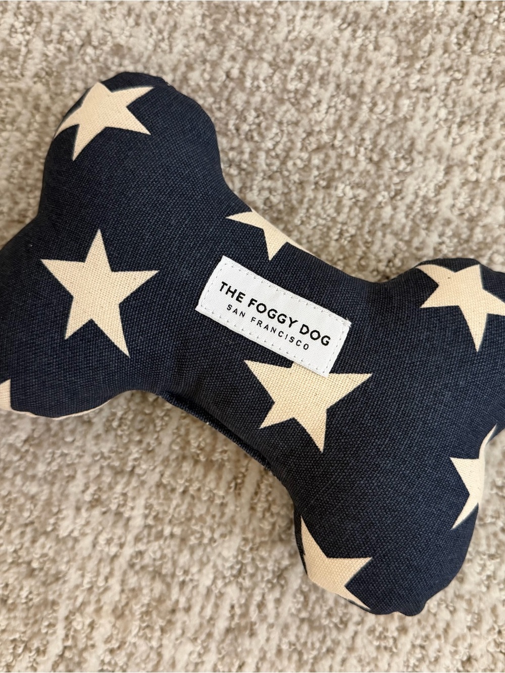 The Foggy Dog ⭐️NWT Navy and Cream Star Bone Toy